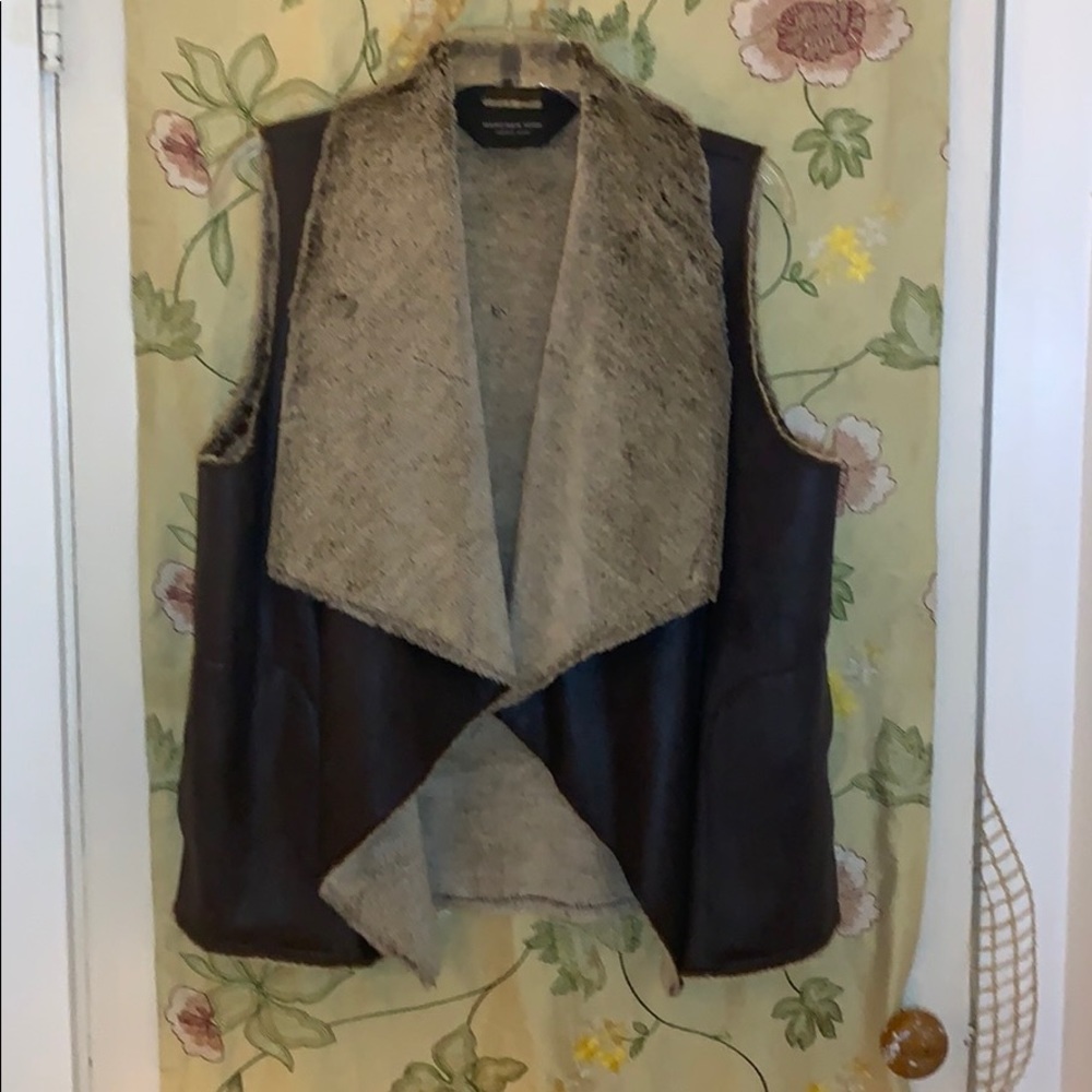 Marc New York Faux Fur & Leather Buttery Soft Vest